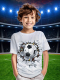 Kid Boy Flame Football 3D Printed Casual Short Sleeve T-Shirt