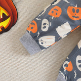 Halloween Kid Baby Boy Pumpkin Print Long Sleeve 2 Pcs Set