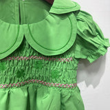 Kid Baby Girls Summer Embroidered Four-leaf Cute Doll Dress