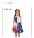 Kid Baby Girl Independence Day Digital Printing Dresses