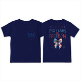 Kid Boy Girl Crew Neck Top Fashion Comfortable Independence Day T-shirt