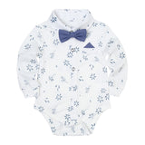 0-24M Boy Baby Retro Gentleman Long Sleeve Overalls Banquet Suit 3 Pcs Set