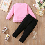 1-6T Kid Girl Ins Love Long-sleeved Fashion Suit 2 Pcs Set