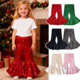 3M-6T Kid Baby Girls Fashion Stretch Sequins Flared Pants