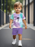 2026 New Sports Style Round Neck Short-sleeved Shorts Set Is Loose and Comfortable