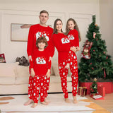 Family Matching Bear Snowflake Christmas Parent-child Printed Loungewear Pajamas