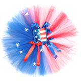 Independence Day Carnival Kid Girl Mesh Tutu American Flag Performance Dresses