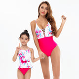 Family Matching Parent-child High-waisted One-piece Swimsuit