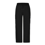 Boys Straight Elastic Waist Loose Lace-up Casual Pants Fashion Solid Color Pocket Tooling Trousers