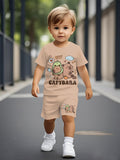 2026 New Sports Style Round Neck Short-sleeved Shorts Set Is Loose and Comfortable