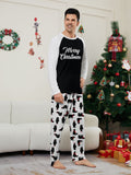 Family Matching Christmas Bear Letters Parent-child Pajamas