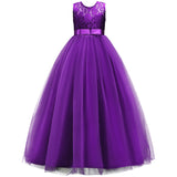 Kid  Girls Sleeveless Mesh Show Host Princess Dress
