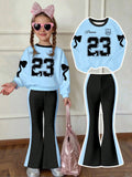 3-12T Kid Girl Suits Youth Fashion Trends Long Sleeves Suits 2 Pcs Set