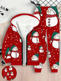 Children's 3D Digital Printing Children's Zipper Hooded Sweater Set