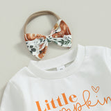 Halloween Infant Toddler Girl Letter Long Sleeve Pumpkin Print 2 Pcs Sets