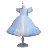 Kid Girls Colorful Mesh Birthday Party Wedding Dress