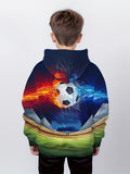 2-12T Kid Boy Graffiti Football 3D Digital Printing Casual Pullover Hoodie