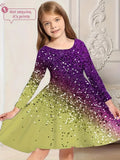 2-10T Kid Girl Foreign-style Sweet Colorful Casual Dresses