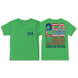 Kid Boy Girl Crew Neck Top Fashion Comfortable Independence Day T-shirt