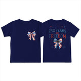 Kid Boy Girl USA Independence Day Printed Crew Neck Short Sleeve T-Shirt