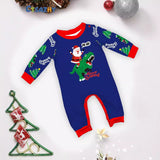 Family Matching Homewear Parent-Child Green Dinosaur Santa Pajamas