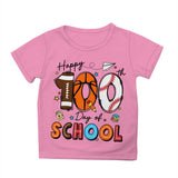 Kid Girl Boy 100 Days of School Print Round Neck Short Sleeve T-shirt Tops