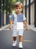 2026 New Sports Style Round Neck Short-sleeved Shorts Set Is Loose and Comfortable