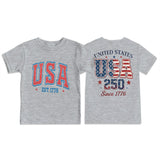 Kid Girl Boy Crew Neck Independence Day Short Sleeve Loose Casual T-Shirt Tops