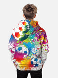 2-12T Kid Boy Graffiti Football 3D Digital Printing Casual Pullover Hoodie