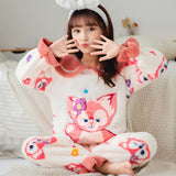 Kid Girl Pajamas Coral Fleece Autumn Winter Thickened Loungewear