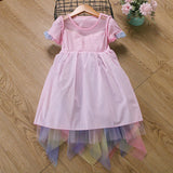 2-8T Kid Baby Girl Cotton Unicorn Mermaid Princess Dresses