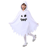 Girl White Ghost Glows Grimace Cloak Halloween Cosplay Party Costume