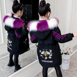 3-12T Kid Girl Cotton-padded Medium Long Thick Warm Coats Jackets