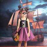 Halloween Children's Pirate Costume Cosplay Carnival Pirate Dress Girl Princess Dress Mesh