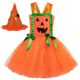 2-8Y Halloween Kid Girls Tutu Carnival Candy Suits 4 Pcs Set