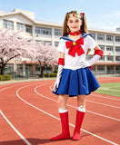 Kid Girl Adult Halloween Show Costume Water Ice Moon Cos Sailor Anime Cosplay 5 Pcs Set