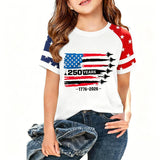 Kid Boy Girl USA Independence Day 250th Anniversary Short Sleeve T-Shirt Tops