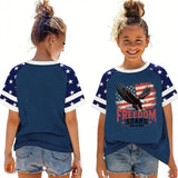 Kid Boy Girl 250th Years of America Independence Day Casual T-shirts Tops