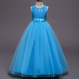 Kid  Girls Sleeveless Mesh Show Host Princess Dress