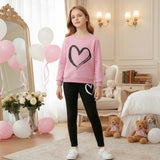 1-6T Kid Girl Ins Love Long-sleeved Fashion Suit 2 Pcs Set