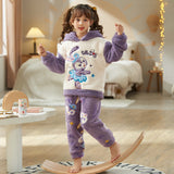 Kid Baby Girl Pajamas Autumn Winter Velvet Home Coral Pajamas