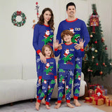 Family Matching Homewear Parent-Child Green Dinosaur Santa Pajamas