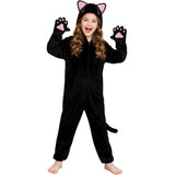 Kid Baby Girl Halloween Costume Black Animal Cat Rompers