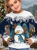 2-12T Kid Girl Cute Casual Fashion Christmas Print Long Sleeve T-shirt