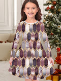 3-10T Kid Girl Flower Long Sleeve Crew Neck Spring Autumn Dresses