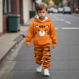 Autumn New Comfortable Casual Boys' Animal-patterned Hooded Sweatshirt and Long Pants