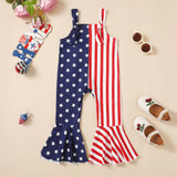 Independence Day Kid Baby Girls Summer Sleeveless Striped Star Print Pants