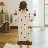 Kid Girl Long Sleeve Autumn Cotton Long Pajamas Loungewear