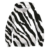 3D Digital Zebra Stripe Texture Trend Casual Children's Clothing Hooded Sweater