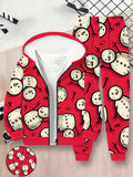 Children's 3D Digital Printing Children's Zipper Hooded Sweater Set